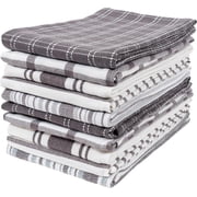 KAF Home Assorted Kitchen Towels, 100% Cotton Dish Cloths, 10-Pack, 18" x 28", Gray