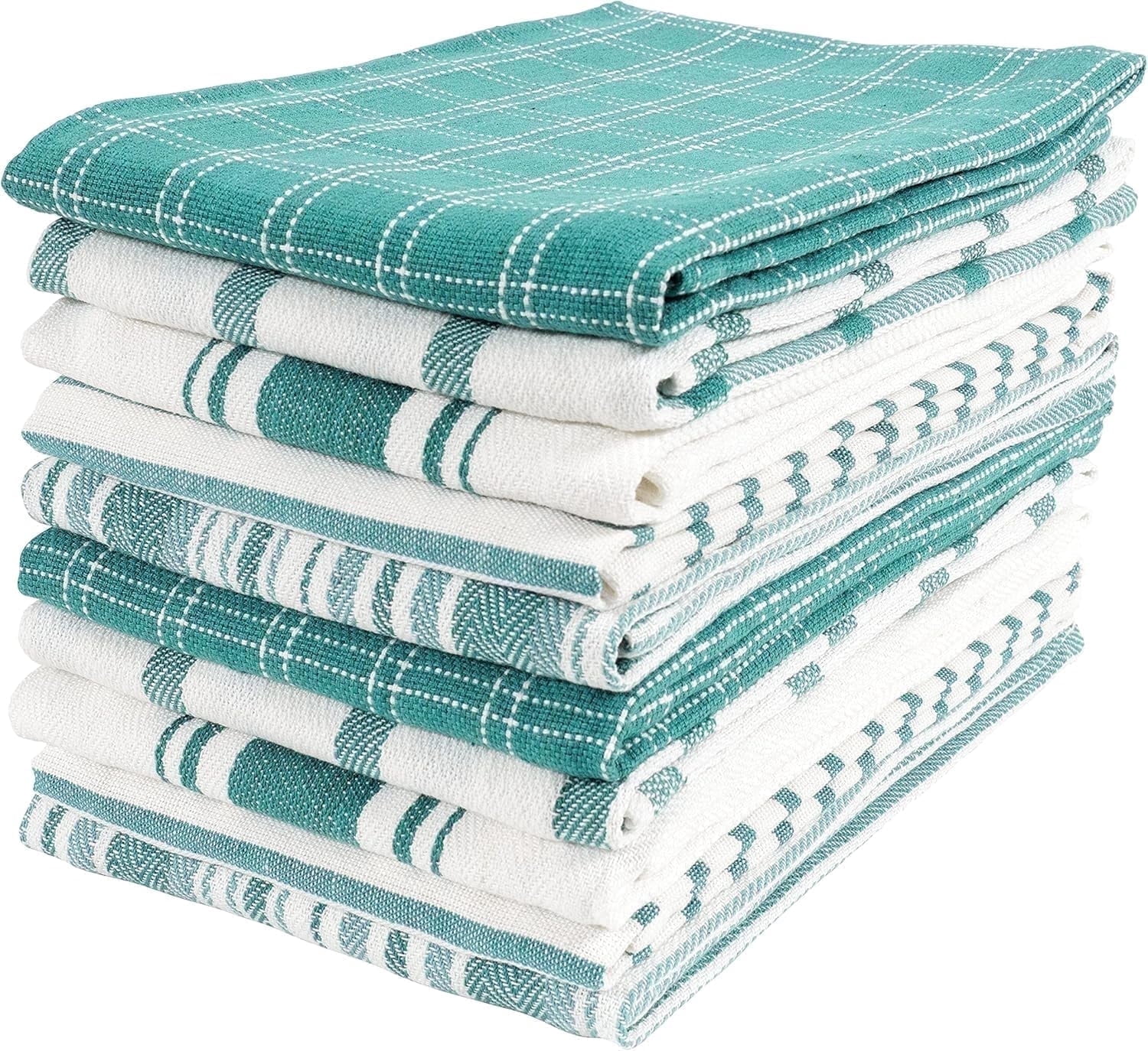 Paño de Cocina KAF Home Surtido, 100% Algodón, 18 x 28 Pulgadas, Azul Verde, Paquete de 10