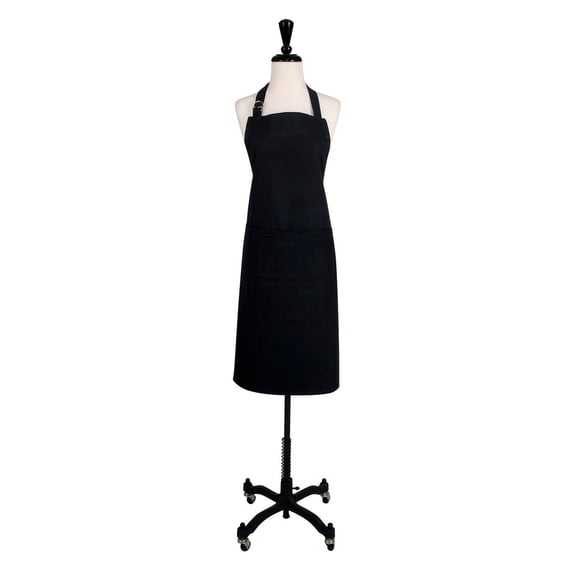 KAF Home Adjustable Twill Butcher Cut Chef's Apron - Black