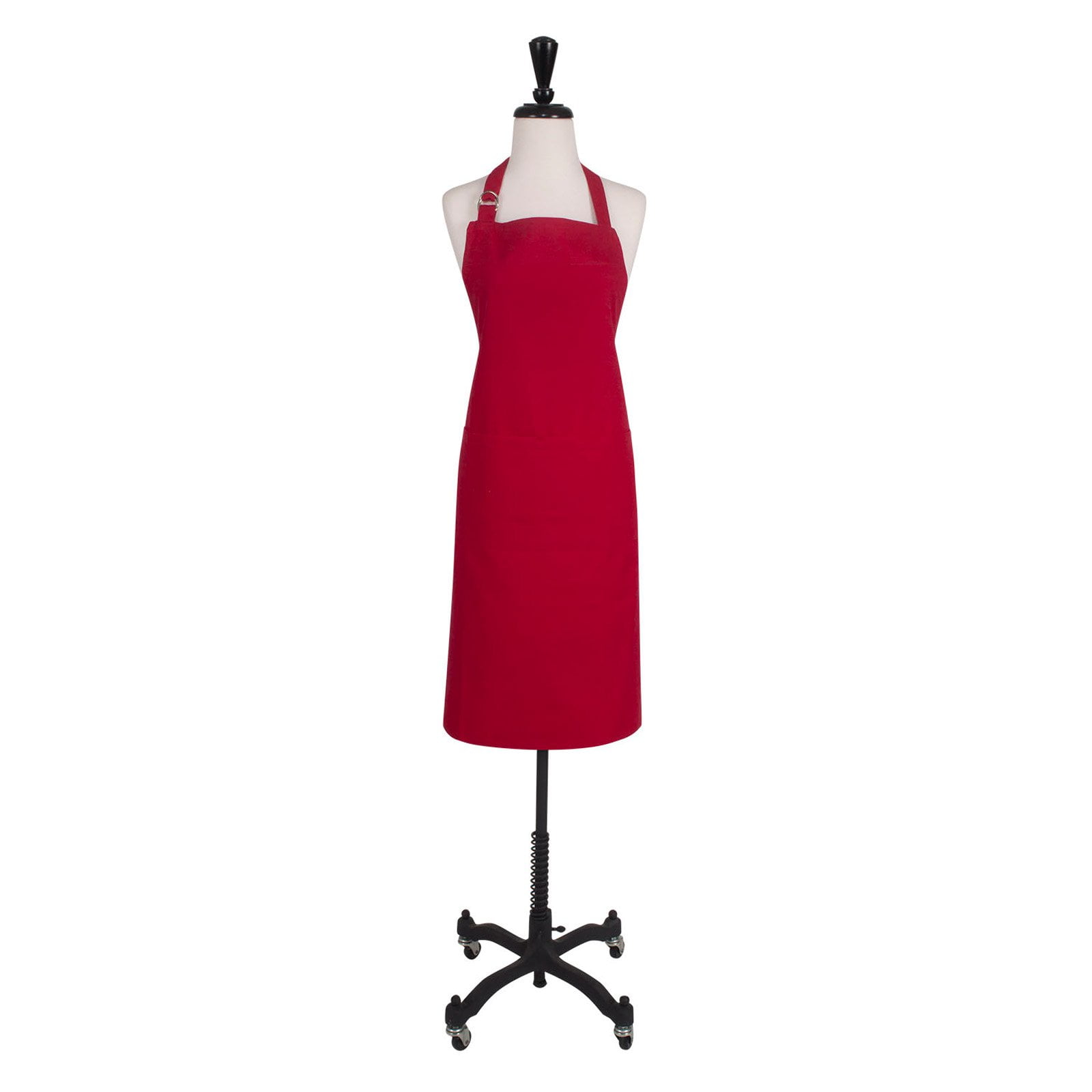 KAF Home Adjustable Twill Butcher Cut Chef's Apron - Cherry Red