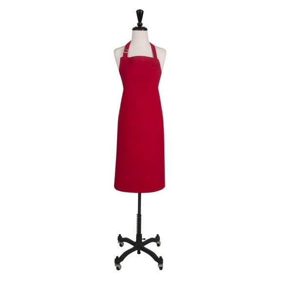 KAF Home Adjustable Twill Butcher Cut Chef's Apron - Cherry Red