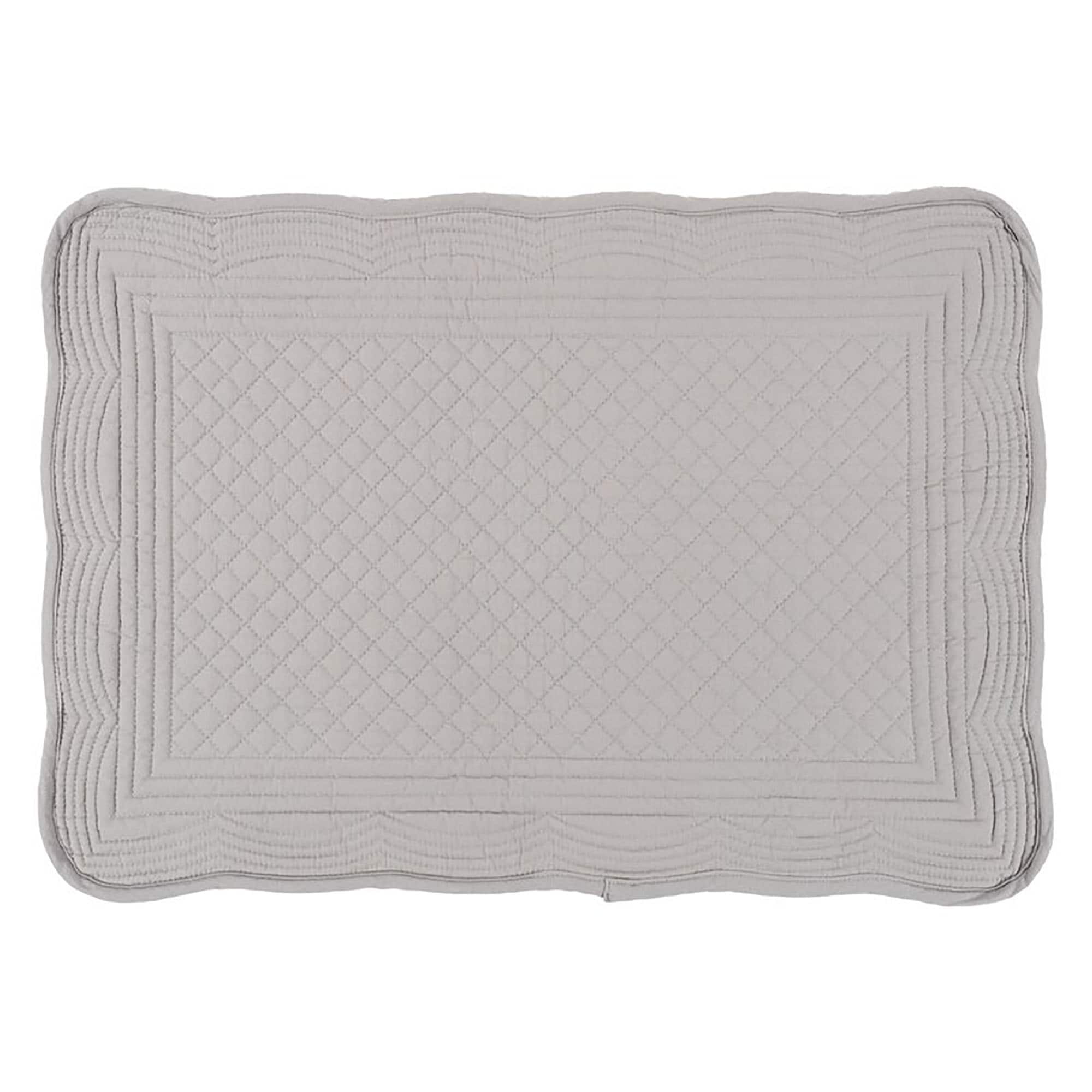 Gray Quilted Cotton Rectangular Placemats Set of 4