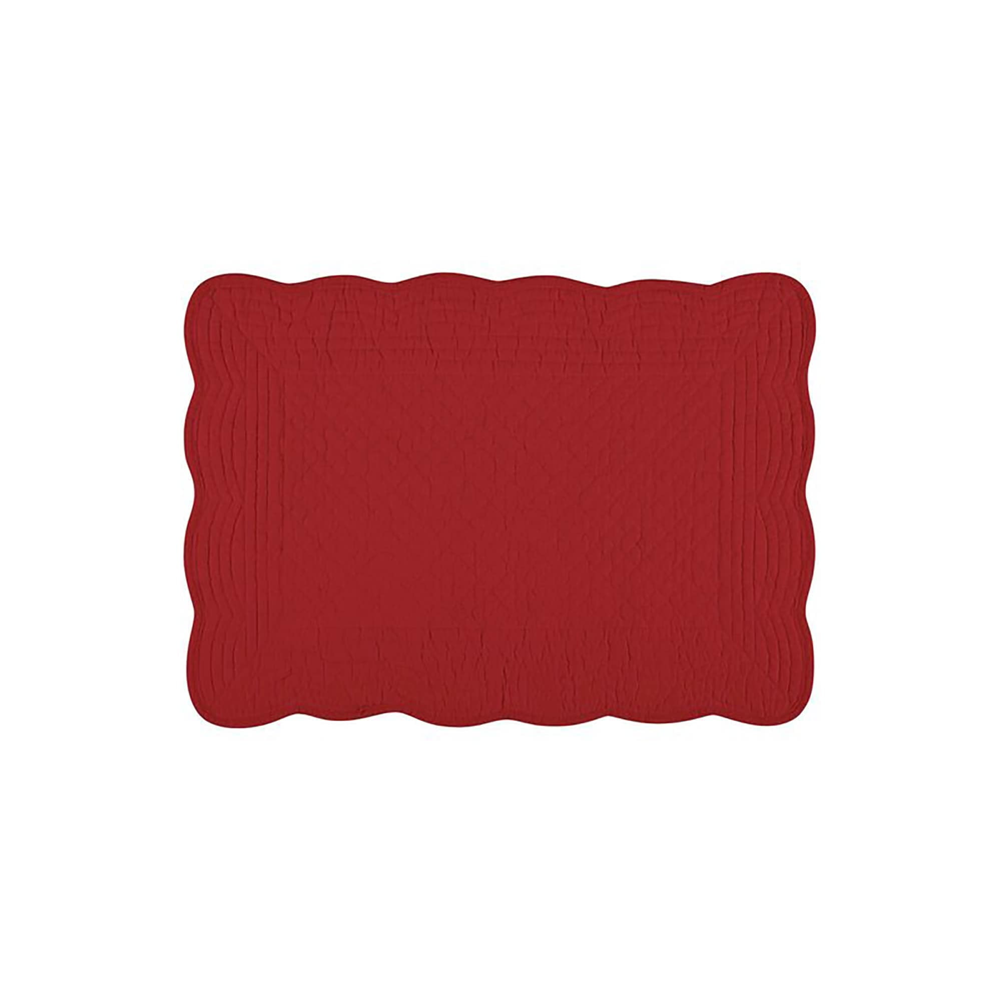 Red Cotton Quilted Rectangular Placemats Set of 4
