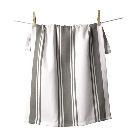 KAF Home Centerband Oversized Kitchen Towel, 100% Cotton, Pewter