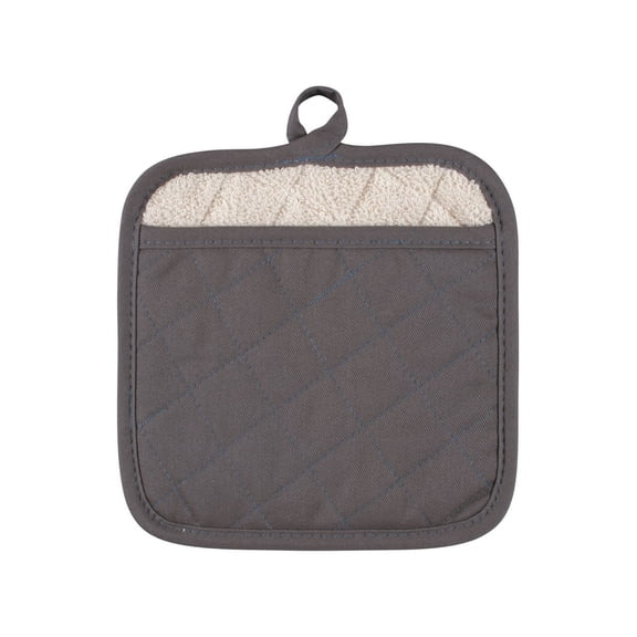 KAF Home Chefs Solid Pot Mitt, Pewter, 100% Cotton, Machine Washable