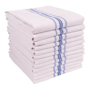 KAF Home Farmhouse Stripe Set Of 12 Kitchen Towels - 15" x 25", In Blue