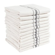 KAF Home Farmhouse Stripe Set Of 12 Kitchen Towels - 15" x 25", In Charcoal