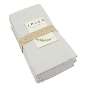 KAF Home Feast Set of 12 Oversized, Easy-Care, Napkins - 18" x 18" - Gray
