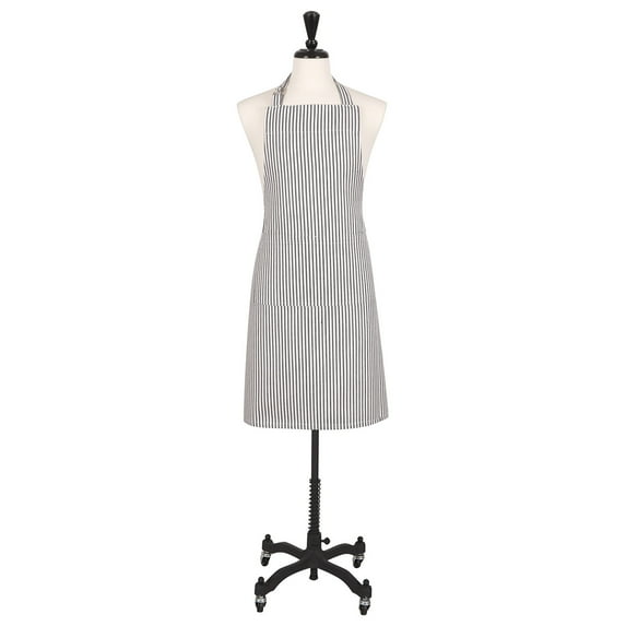 KAF Home Metro Stripe D-Ring Apron, Black