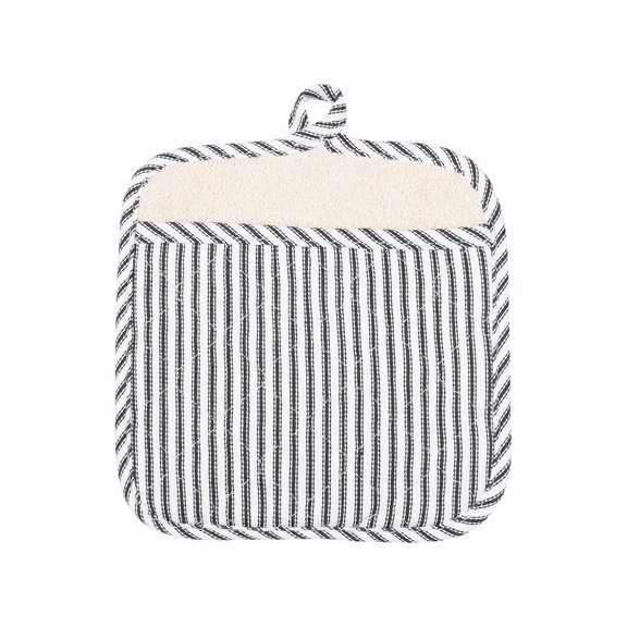 KAF Home Metro Stripe Pot Holder Mitt, Black