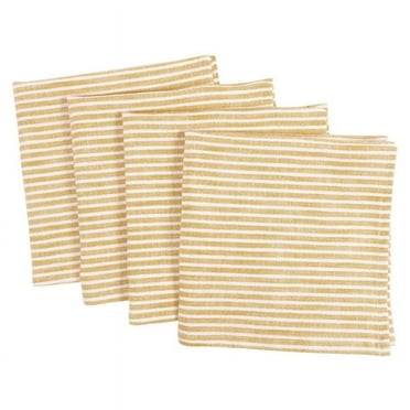 KAF Home Monaco Relaxed Casual Farmhouse Napkin | Set of 4, 100% Slubbed Cotton, 20x20 Inch Cloth Napkins | for Entertaining and Everyday Use (Ochre)