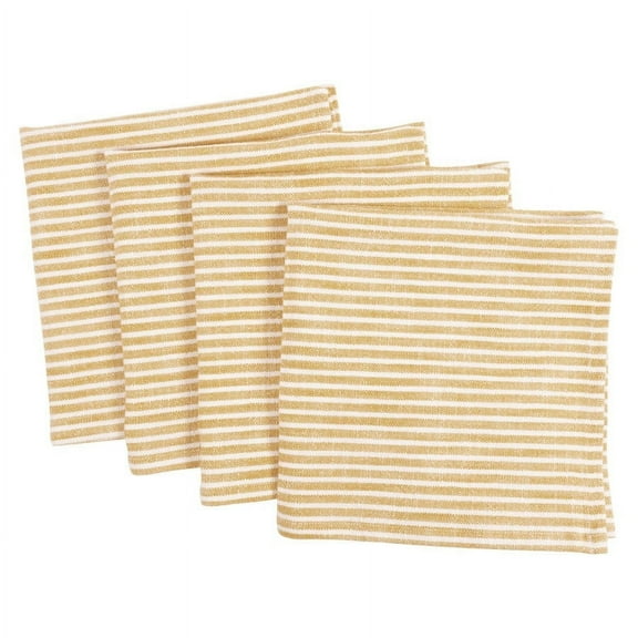 KAF Home Monaco Relaxed Casual Farmhouse Napkin | Set of 4, 100% Slubbed Cotton, 20x20 Inch Cloth Napkins | for Entertaining and Everyday Use (Ochre)