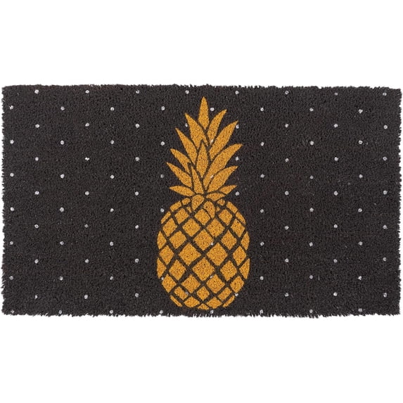 KAF Home Pineapple Coir Doormat, 17 x 30 in, Heavy-Duty Door Mat with Non-Slip Backing