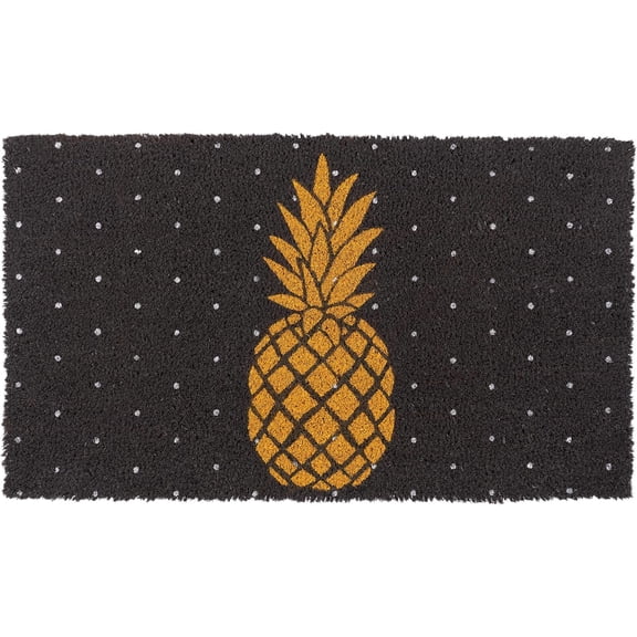 KAF Home Pineapple Coir Doormat, 17 x 30 in, Heavy-Duty Door Mat with Non-Slip Backing
