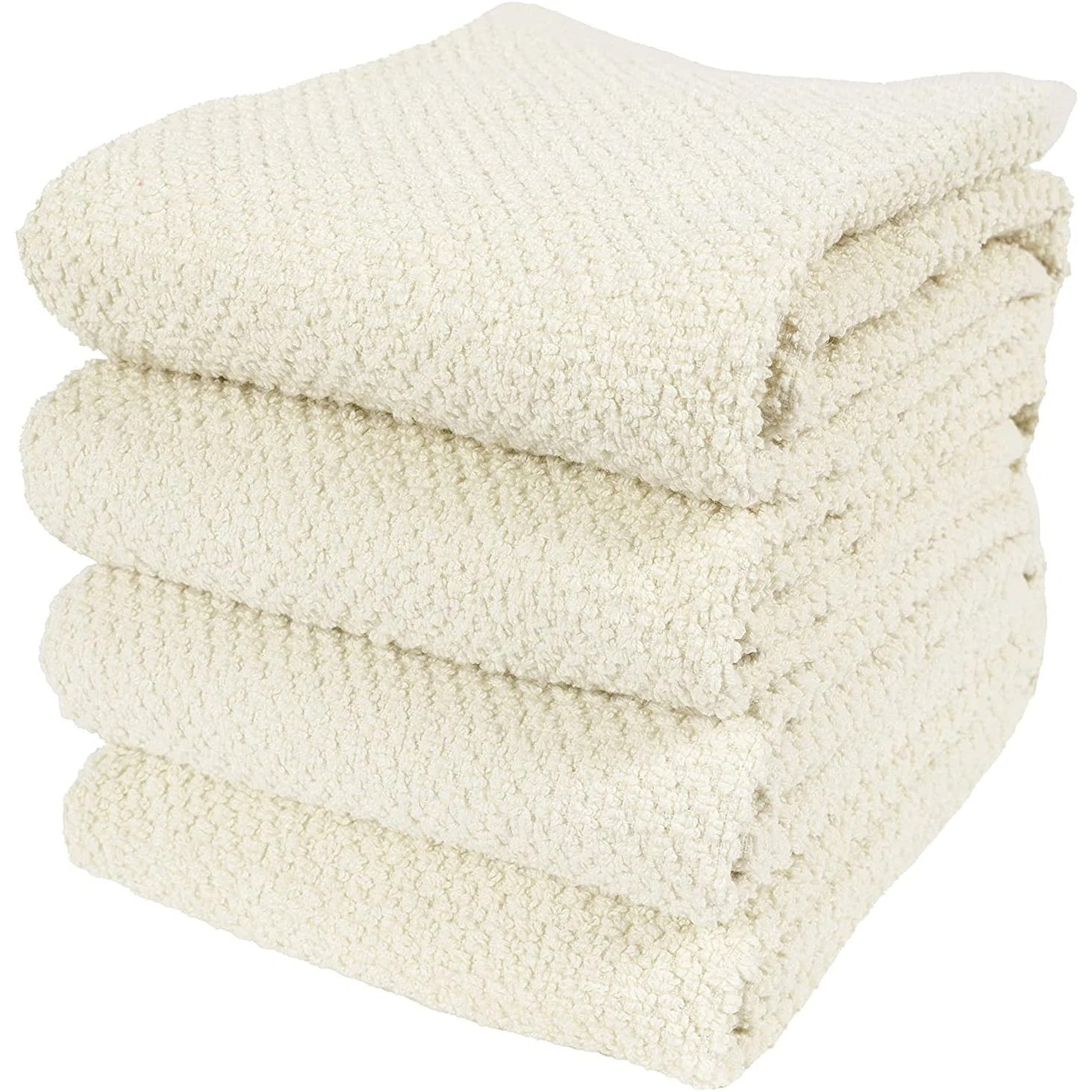 KAF HOME Set of 4 Deluxe Popcorn Terry Kitchen Towels, 20 x 30 in