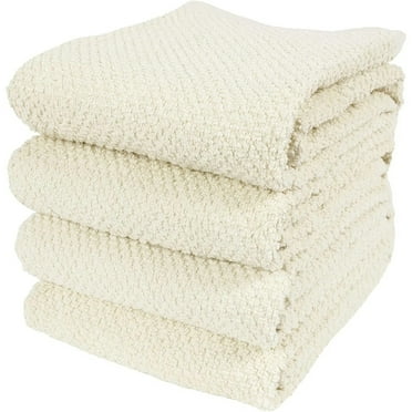 KAF Home  Set of 4 Deluxe Popcorn Terry Kitchen Towels 20 x 30 - Alabaster
