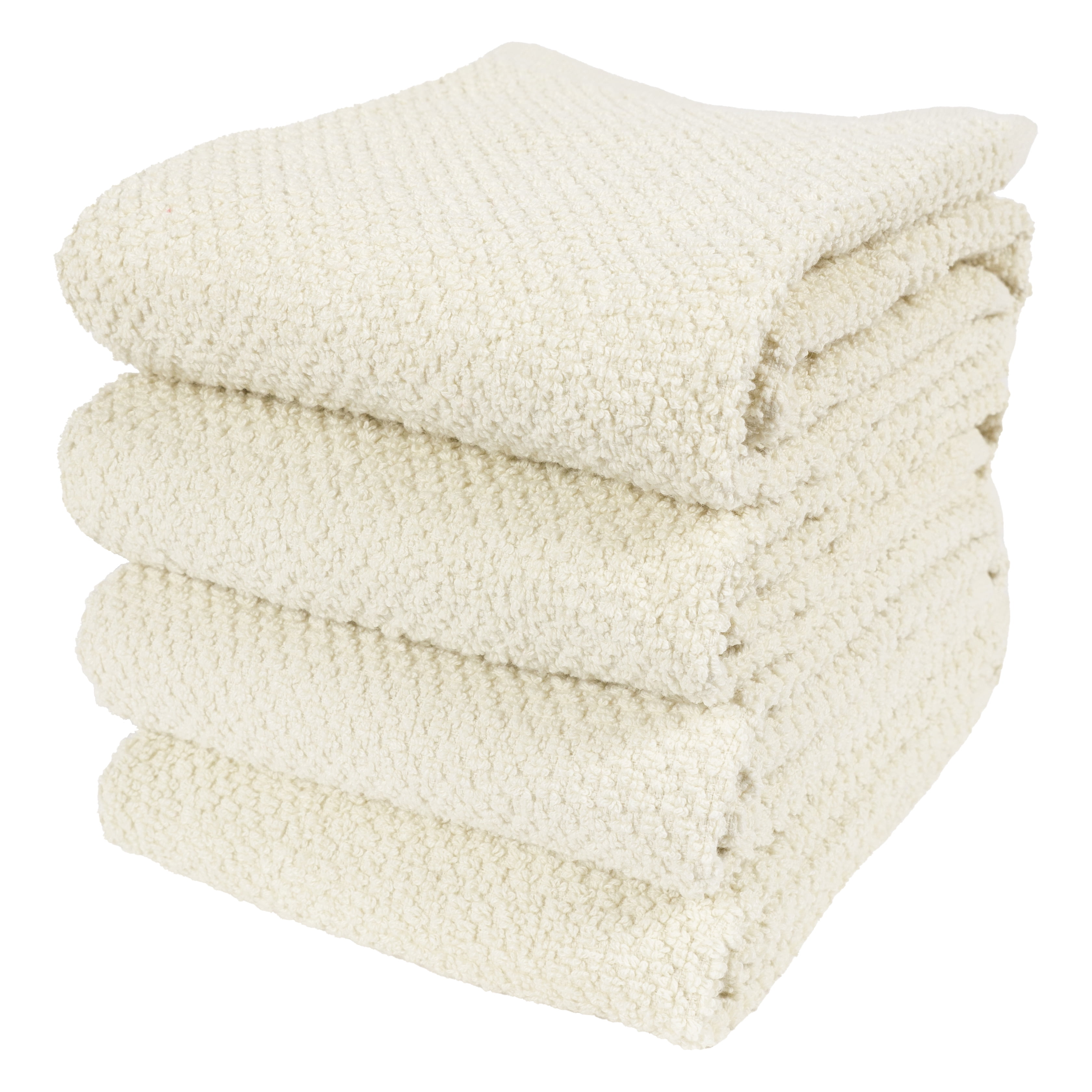 Cream Cotton Popcorn Terry Kitchen Towels Set of 4