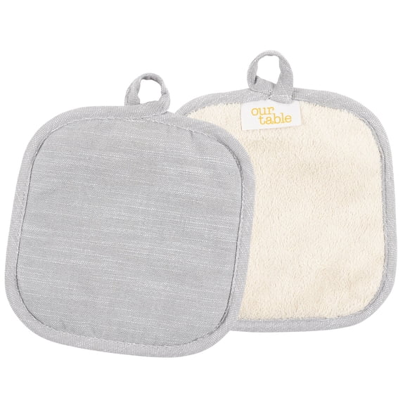 KAF Home Strada Pot Holders, Set of 2, Gray
