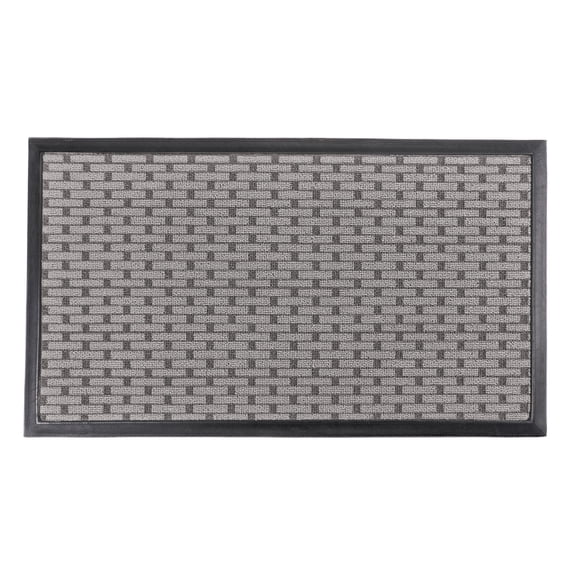 KAF Home Tufted Chain Indoor/Outdoor Mat with PVC Backing - 17" x 30" (Gray)
