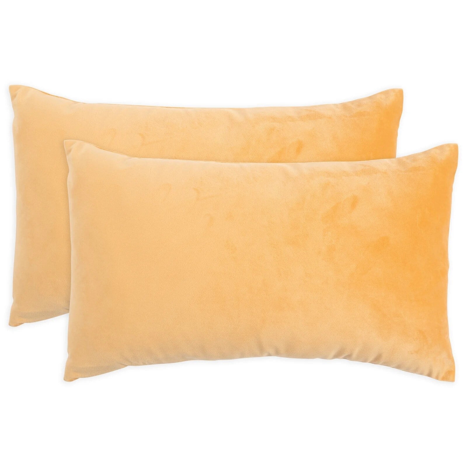Honey Gold Velvet Lumbar Pillow Covers Set - 12" x 20"