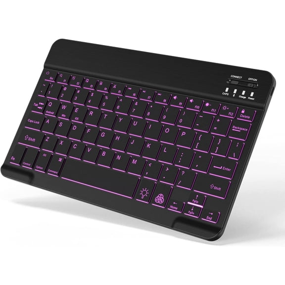 KAFEN-Backlit Bluetooth Keyboard Small Portable Wireless Keyboard Rechargeable Illuminated for Android Samsung Tablet Cell Phone Smartphone iPad A16 11th 10th Generation iPad Pro Air Mini iPhone (Bla