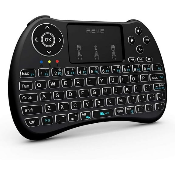 KAFEN-(Backlit Version)REIIE H9+ Mini Keyboard,2.4GHz Wireless Mini Handheld Smart TV Remote Keyboard with Touchpad for PC,Raspberry Pi 2, Pad, Smart TV, Android TV Box, Windows 7 8 10Not Suport Blu