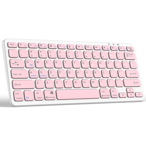 KAFEN-Bluetooth Keyboard for iPad Wireless Keyboard Compatible with iPad 10th/10.2(9th/8th/7th Generation), Air 5th/4th, Pro 11/12.9, 9.7, Mini and All Bluetooth Devices (Light Pink)