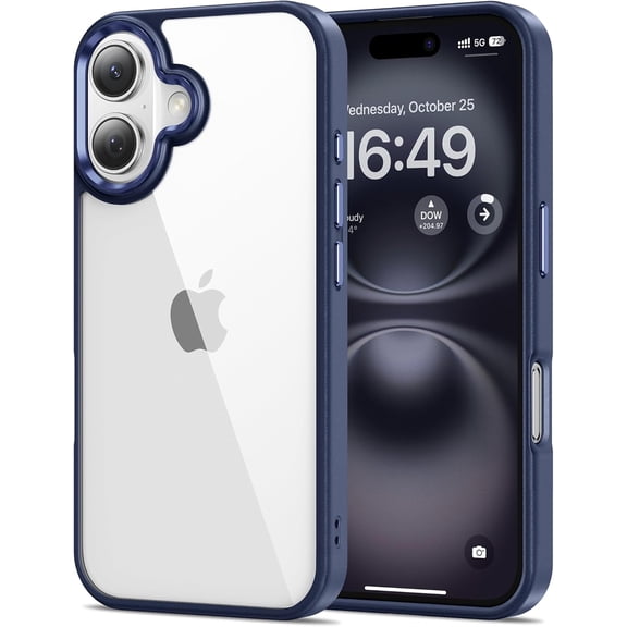 KAFEN-Case for iPhone 16 6.1-Inch, Non-Yellowing, Drop Protection, Anti-Scratch Transparent Hard Back Phone Cover - Blue