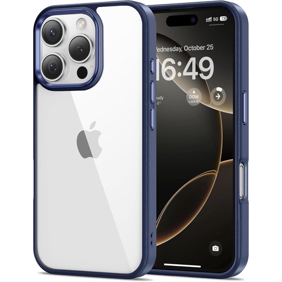 KAFEN-Case for iPhone 16 Pro 6.3-Inch, Non-Yellowing, Drop Protection, Anti-Scratch Transparent Hard Back Phone Cover - Blue