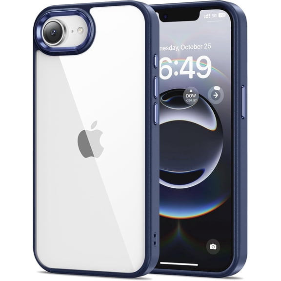 KAFEN-Case for iPhone 16e 6.1-Inch, Non-Yellowing, Drop Protection, Anti-Scratch Transparent Hard Back Phone Cover - Blue