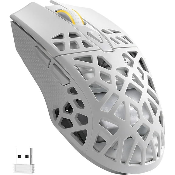 KAFEN-GM023 Tri-Mode Wireless Gaming Mouse, 79g Ultra-Light Honeycomb Ergonomic Gaming Mouse, 2.4Ghz/BT/Wired, 6-Level DPI 8000, 6 Programmable Buttons, Pro Software