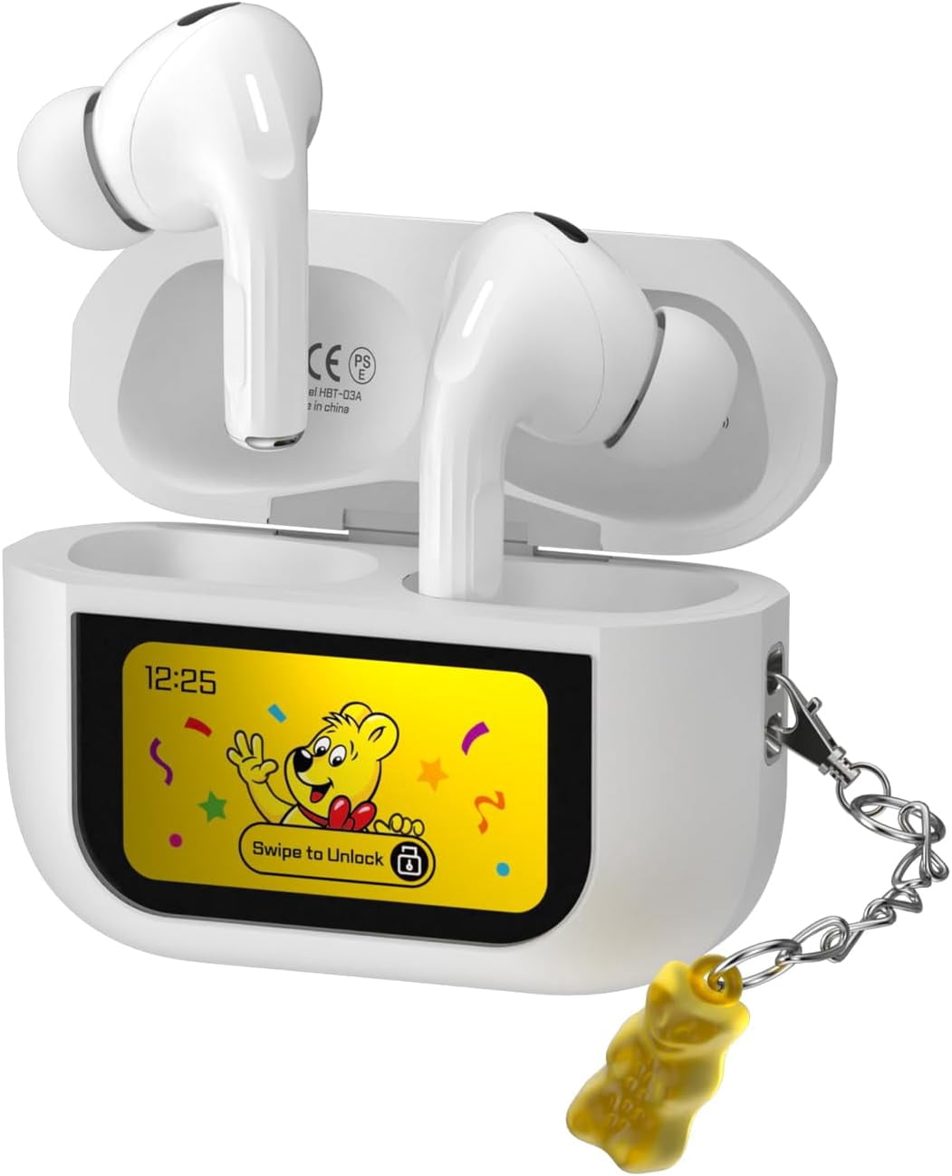 KAFEN-Haribo Wireless Earbuds with LCD Touchscreen Case, Bluetooth 5.4 ...