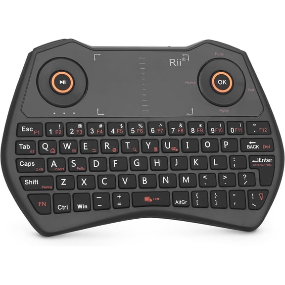 KAFEN-K28 Bluetooth Mini Keyboard Remote Control with Touchpad Moue Combo,Backlit 2.4GHz Wireless Keyboard with Rechargeable Battery for Android TV Box,PC,Smart TV(2.4G and Bluetooth)