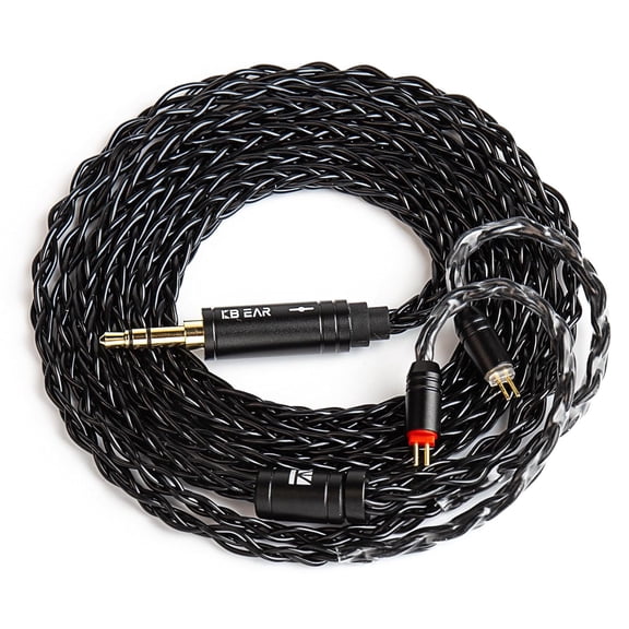 KAFEN-KBEAR ST12 Plus 2Meters Black IEM Cable 3.5 MM 2PIN Type, 8-trand 4N OFC Silver-Plated Upgraded Cable for KZ AS10 ZST ES4 ES3 BA10, CCZ CRA C10, TRN V80 V20