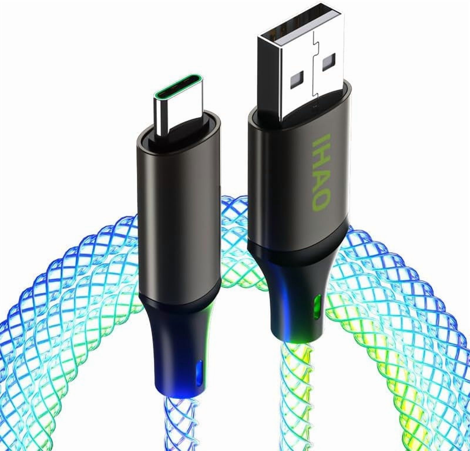 Usb Colourful KAFEN-RGB USB A to Type C Fast Charging Cable Phone Charger High Data ...