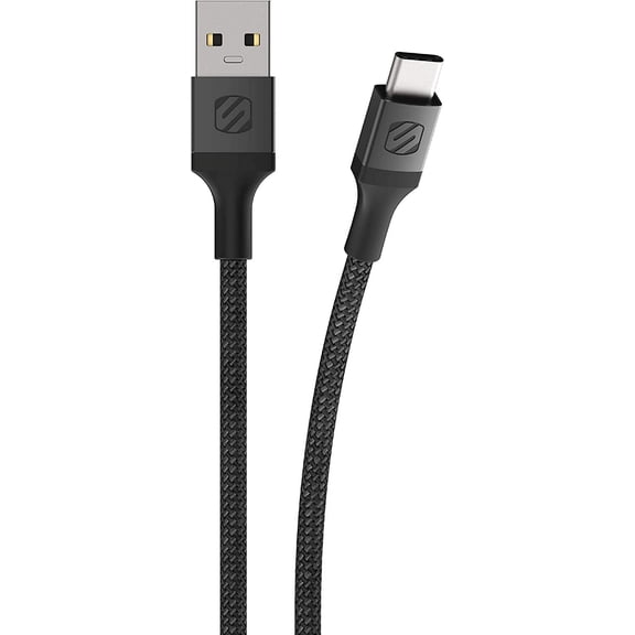 KAFEN-SCOSCHE CAB1-SP STRIKELINE Premium USB to Type-C Charge & Sync Braided Cable 1-ft. Black