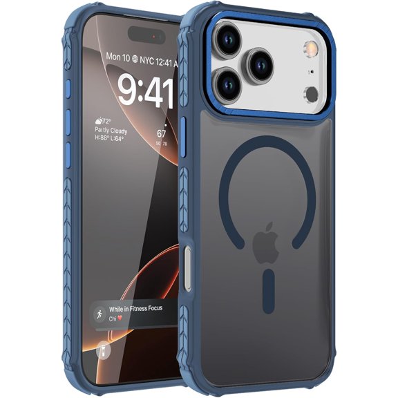 KAFEN-Strong Magnetic Case for iPhone 17 Pro Max 6.9-Inch,[Compatible with Magsafe][Military Grade Drop Protection] Translucent Matte Shockproof Protective Phone Cover-Forest Blue