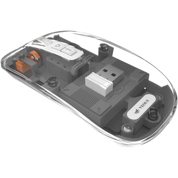 KAFEN-Wireless Bluetooth Mouse, Portable Silent Click Rechargeable Mouse with USB Receiver, 3-Level DPI, Compatible with Laptop, PC, Mac, Tablet, Phone