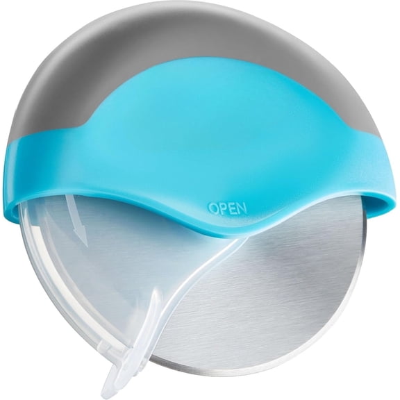 KAFOOR  Pizza Cutter Wheel with Protective Blade Cover, Ergonomic Pizza Slicer (Blue)