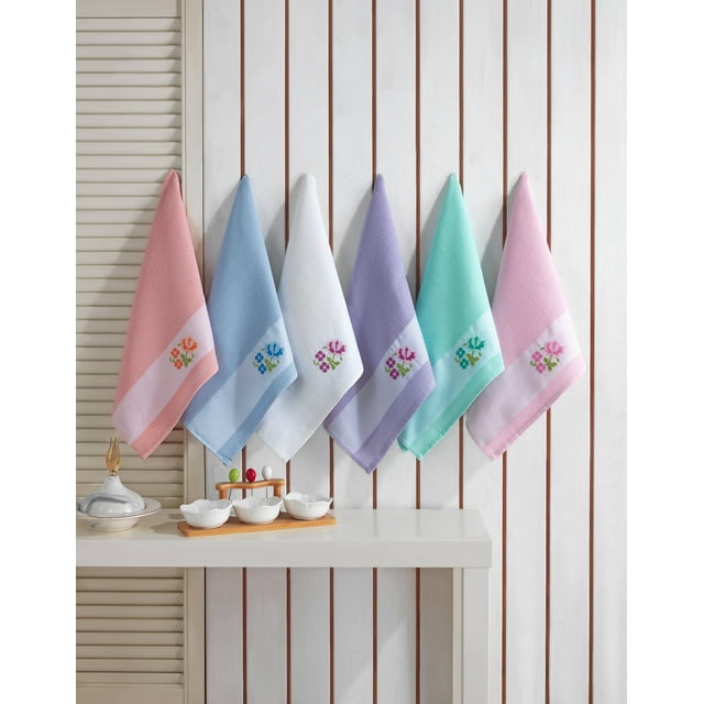KAFTHAN Jacquard Kitchen Towels Set of 6, Cotton Kitchen Dish Cloths