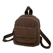 KAGAYD 2022 Fashion Simple Velvet Solid Backpack Corduroy Backpack, Pink