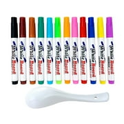 KAGAYD Back to School Magical Water Painting Pen 12 Colors Magical Floating Water Painting Pen Magical Watercolor Pen Magical Floating Ink Marker For Drawing Painting Teaching Whiteboard DIY Craft 5ml