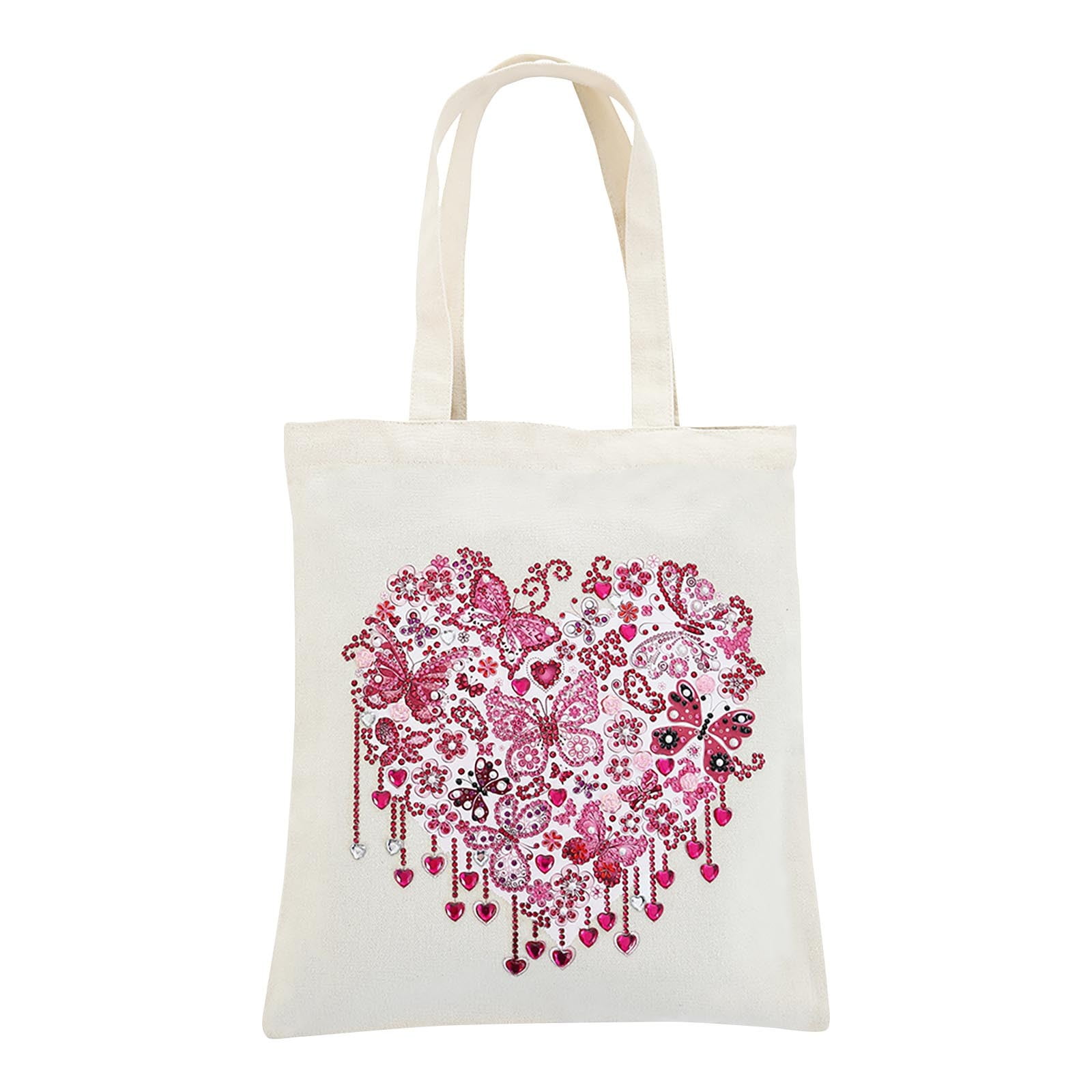 KAGAYD Cotton Canvas Tote Bag With Diamonds 5D DIY Diamond Painting