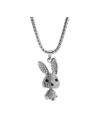 Heiheiup Personality Fashion Moon Cute Rabbit Necklace Pendant For Women  Jewelry Gifts Necklaces Pack for Women