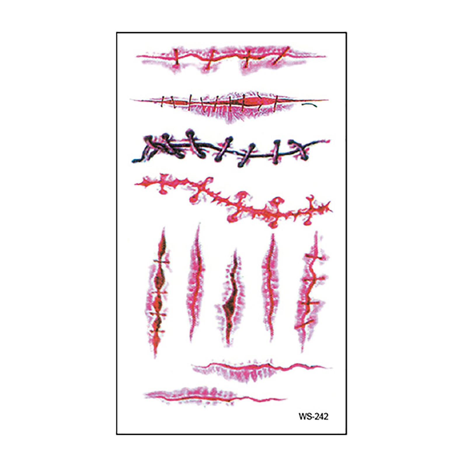 KAGAYD Halloween Wounds Face Disposable Temporary Tattoo Stickers Tattoo Sticker