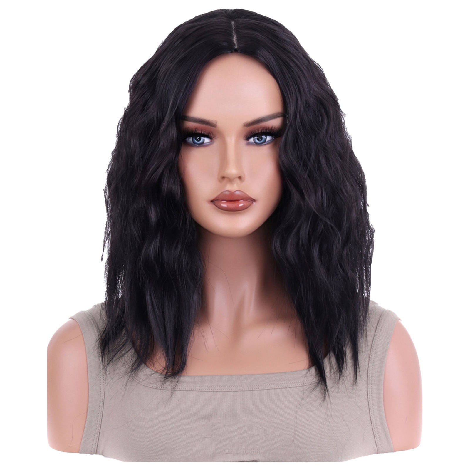 KAGAYD High Temperature Wire Small Curly Long Curly Hair Fiber Wig Mid