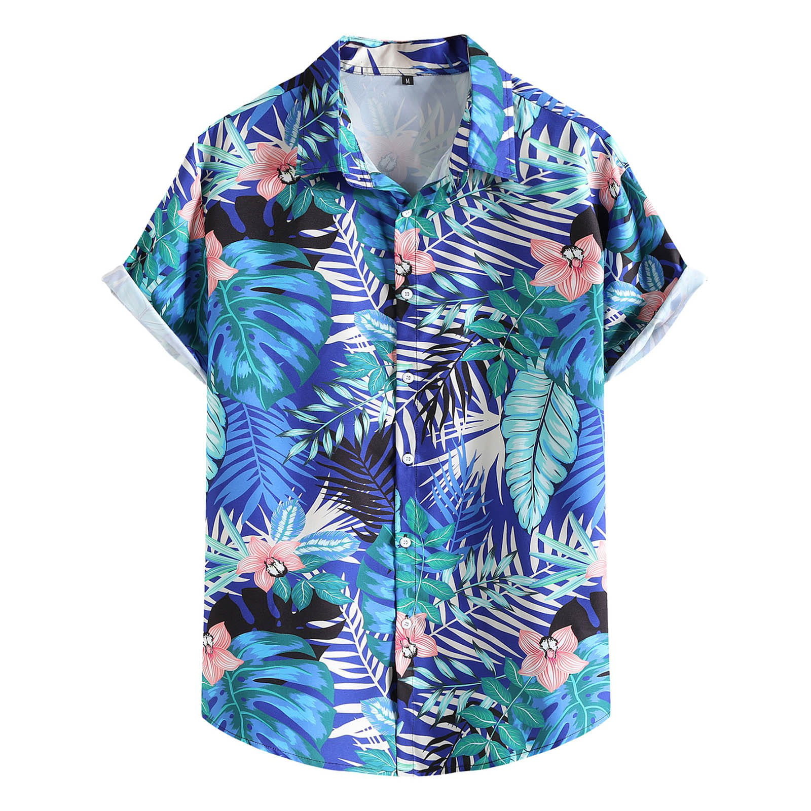KAGAYD Men Fashion Spring Summer Casual Short Sleeve Turndown Neck  Camouflage Printed T Shirts Top Blouse 