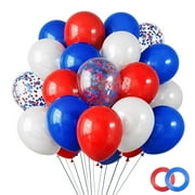KAGAYD Party Decorations Balloons Latex Colorful Round Balloons For Red White And Blue Balloons For Wedding Birthday Festival Party Decoration Or Independent Day