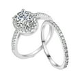 KAGAYD Rhodium Plated Heart Shaped Engagement Bridal Anniversary