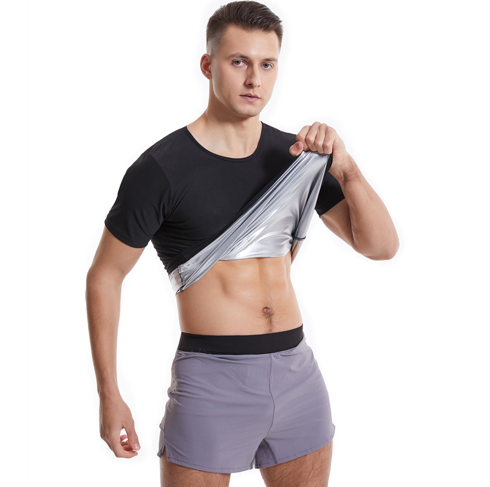 KAGAYD Sauna Shirt for Men Short Sleeve Sauna Suit for Men Sweat Body